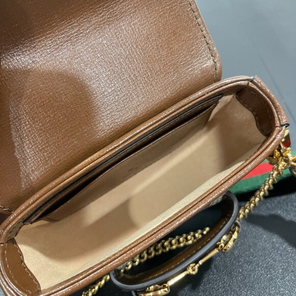 Gucci GG Supreme Horsebit 1955 Mini Bag with Strap (JB1097) - Picture 6 of 8